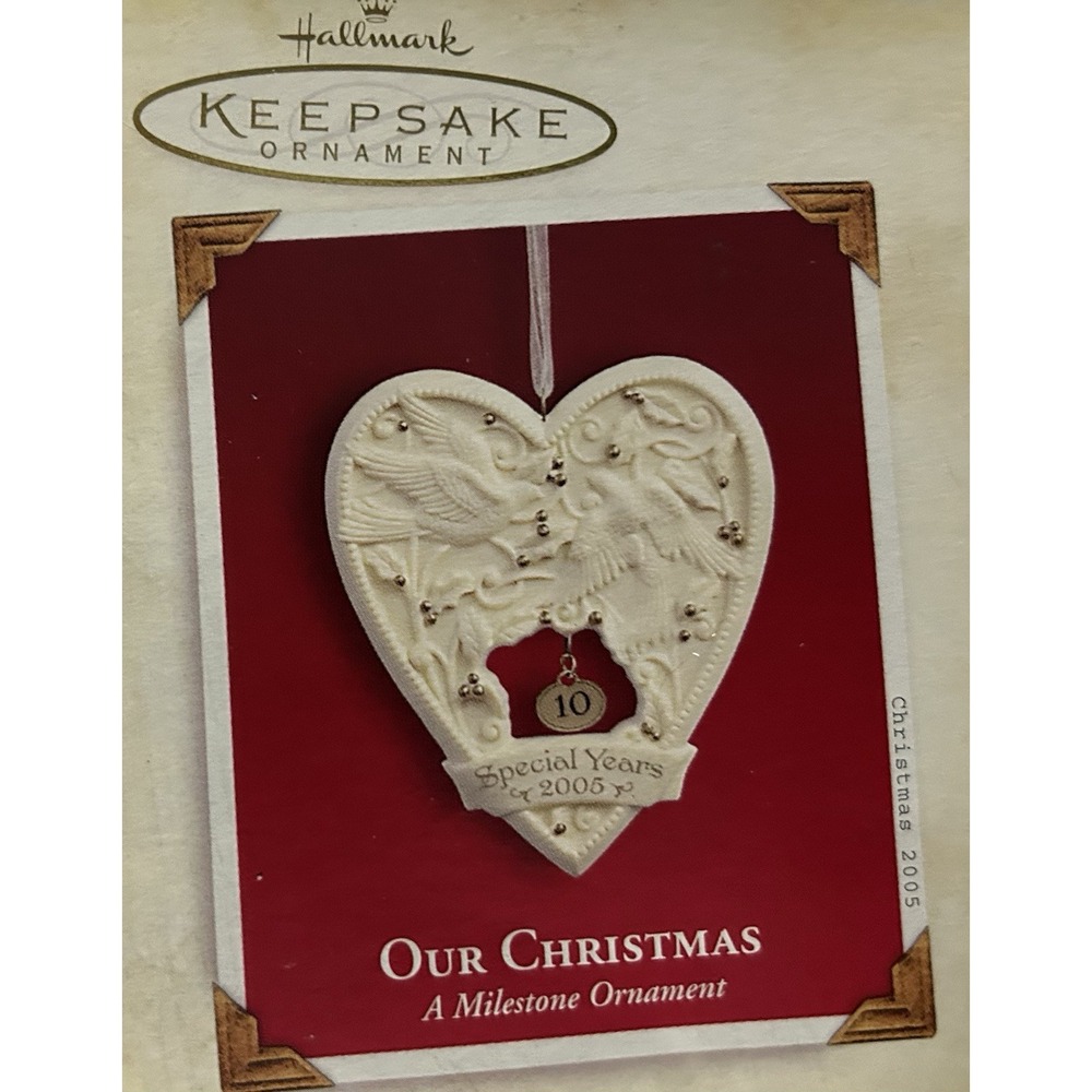 Hallmark Keepsake Ornament  2005 Our Christmas Milestone Anniversary w/ Card NIB